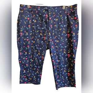 St. John Ba Floral Print Capri Pants Size 18W.